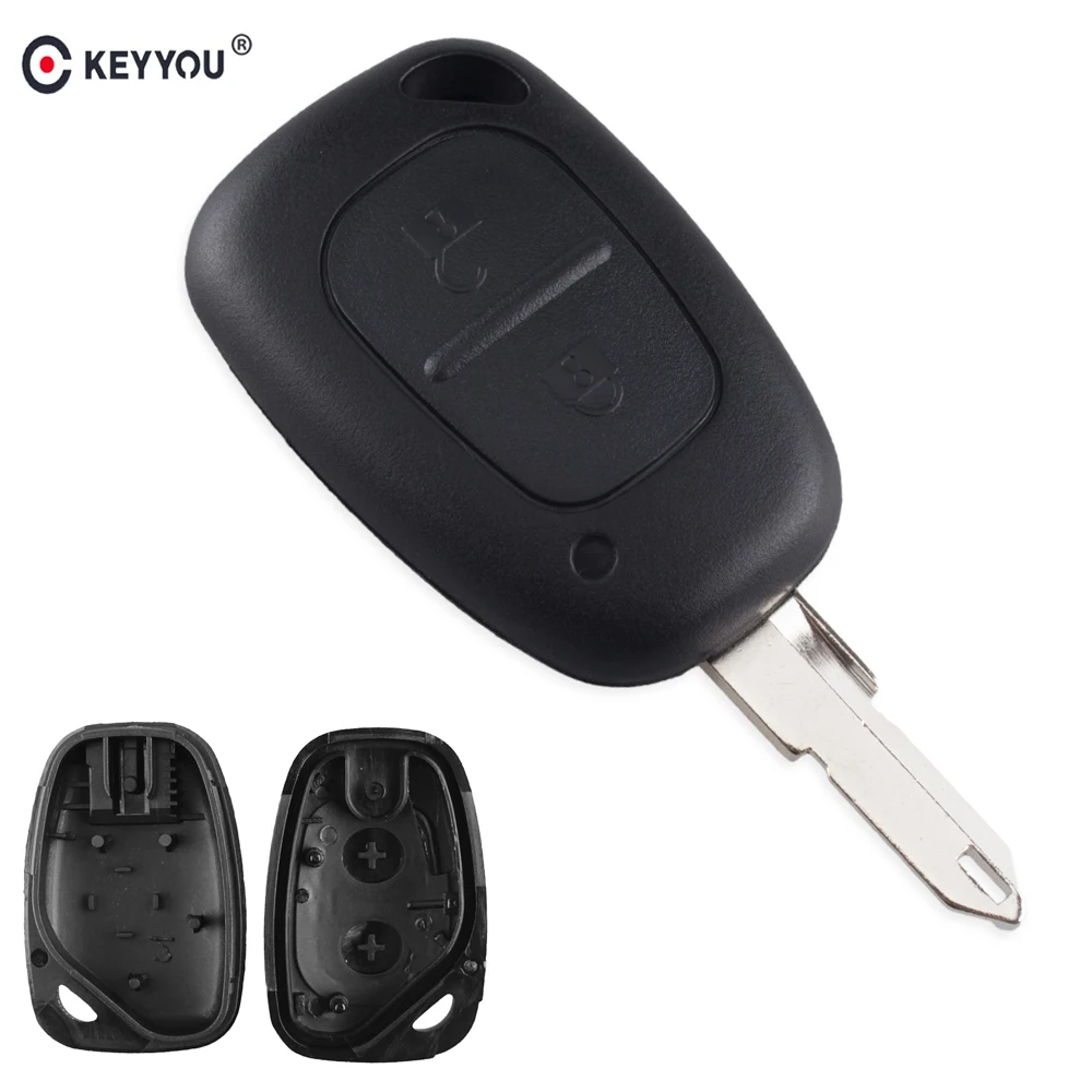 KEYYOU 2 кнопки автомобиля дистанционного ключа оболочки чехол для Vauxhall/Opel Vivaro/Renault Movano Trafic Renault Kangoo NE73 VAC102 Blade