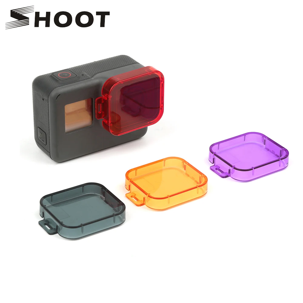 

SHOOT Colorful Diving Lens Filter for GoPro Hero 7 6 5 Black Action Camera Standard Case for Go pro Hero 7 6 5 Camera Accessory