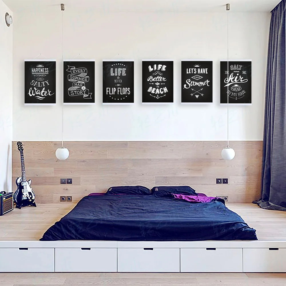 6 Negro Blanco Moderno Inspirada De La Playa Del Verano