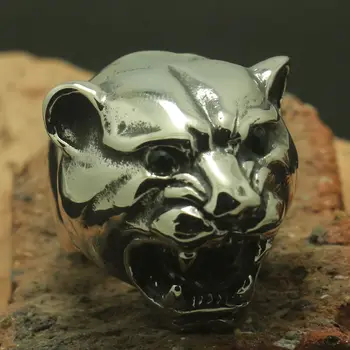 

Factory Price Men Boy 316L Stainless Steel Cool Big Red Sotne Eye Leopard Ring
