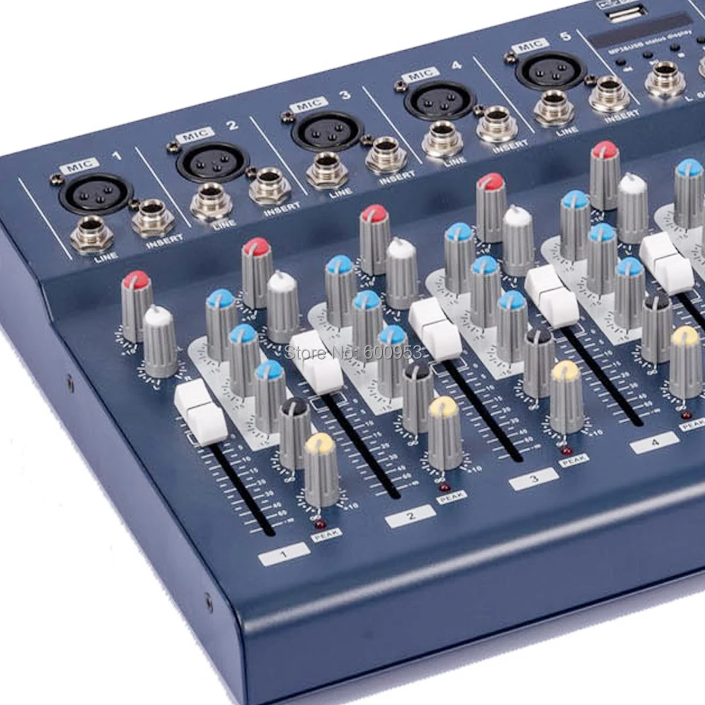Professional New 7 Channel Mixing Console Stage Microphone Music Mixer with USB 48V - MICWL F7-USB