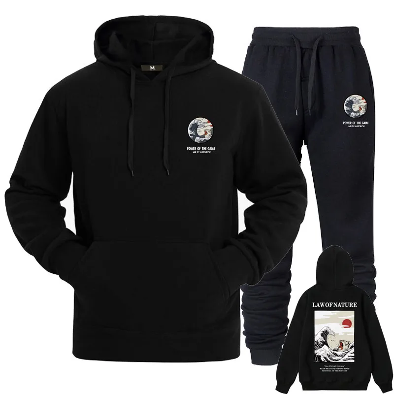 

2019 New Solid color hooded tracksuit Men Casual Cotton Hoodie Winter Warm Sweatshirts Men's Casual Hoodie Tracksuit Costume