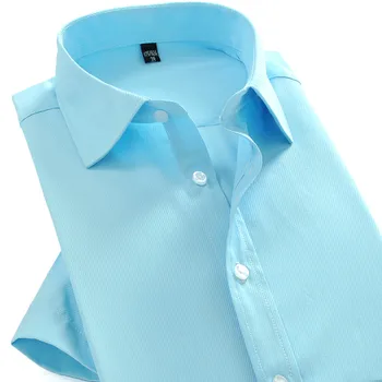 

2019 New Summer Style Short Sleeve Mens Dress Shirt High Quality Solid Camisa Masculina Fashion Business Shirts Casual Clothes