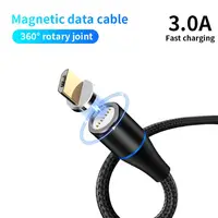 כבל נתונים כבל USB מיקרו נתונים מגנטית Fast טעינה כבל מגנט מטען עבור iPhone סמסונג Huawei Xiaomi אנדרואיד טלפון (2)