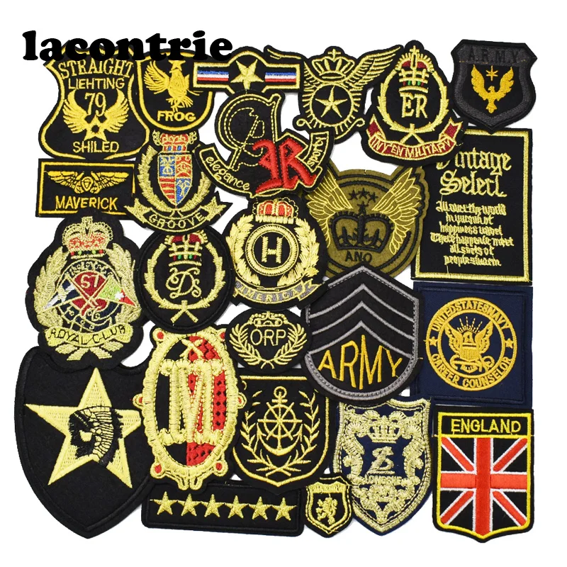 10pcs random stripes patches for clothing iron on patches military