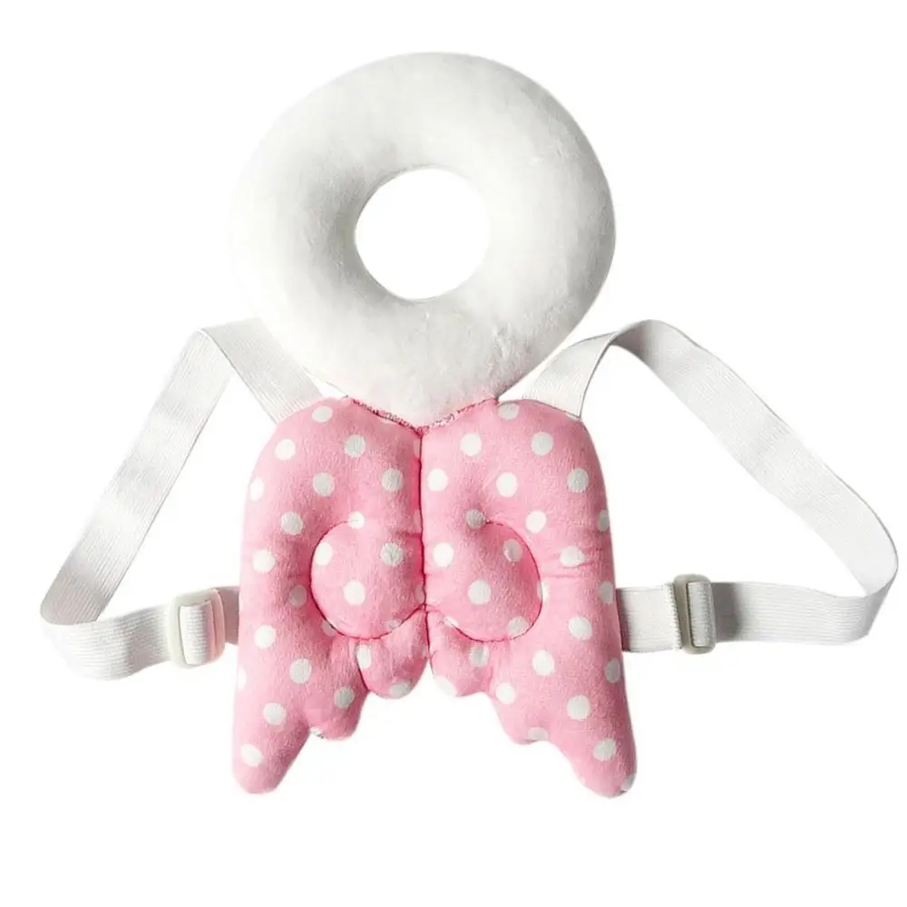 Подушка для защиты головы малыша, подушка для подголовника, милая детская подушка для шеи с ремнем, крылышками, Нескользящая подушка, горячая Распродажа - Цвет: Розовый