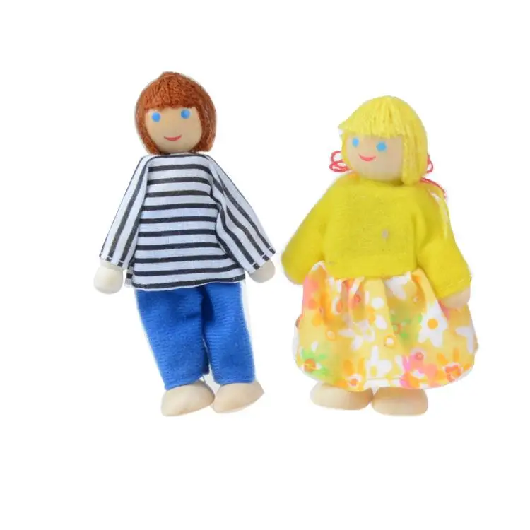 Детские деревянные подвижные куклы для всей семьи, ролевые игры для детей, деревянная кукла, Интерактивная модель кукол для детей, подарок на день рождения