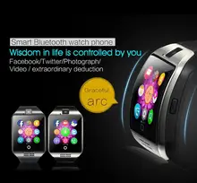 2016 Smart Uhr Android Q18 Bluetooth Tragbare Geräte Gebogene Bildschirm Touch Smartwatch Hochwertigen Reloj Inteligente Armbanduhr