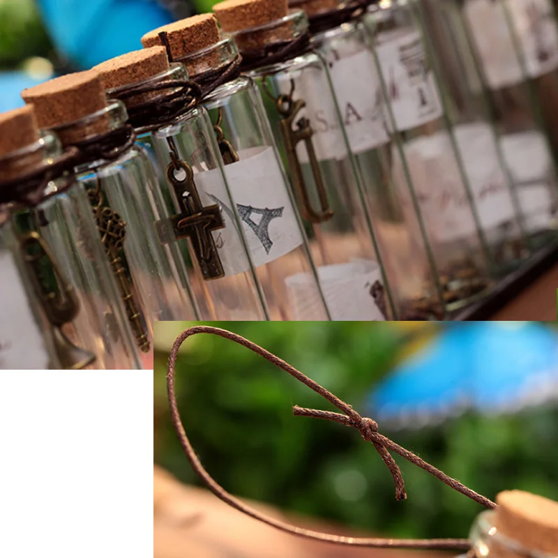Vintage Sand Drift Bottle Mini Cute Clear Cork Stopper DIY Glass Bottles Craft Wishing Small Decorate Jars Storage Containers