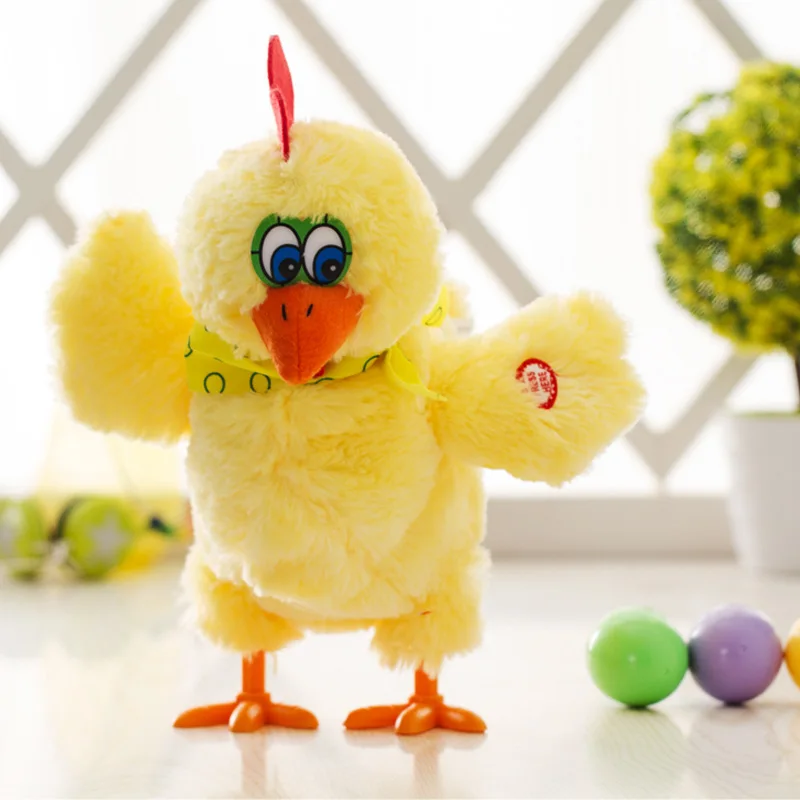 Новая электрическая музыкальная Танцующая курица, курица, несущая яйца цыплят, кукла сырая, сумасшедшая, Поющая, танцующая, плюшевая игрушка для питомца, детский подарок - Цвет: Белый