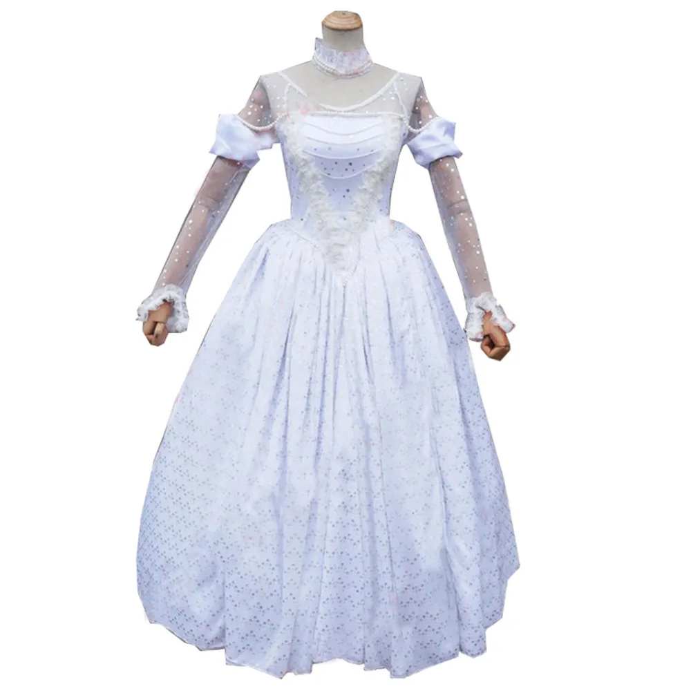 2018 Movie Alice in Wonderland The White Queen Cosplay Costume white Fancy Dress for adults