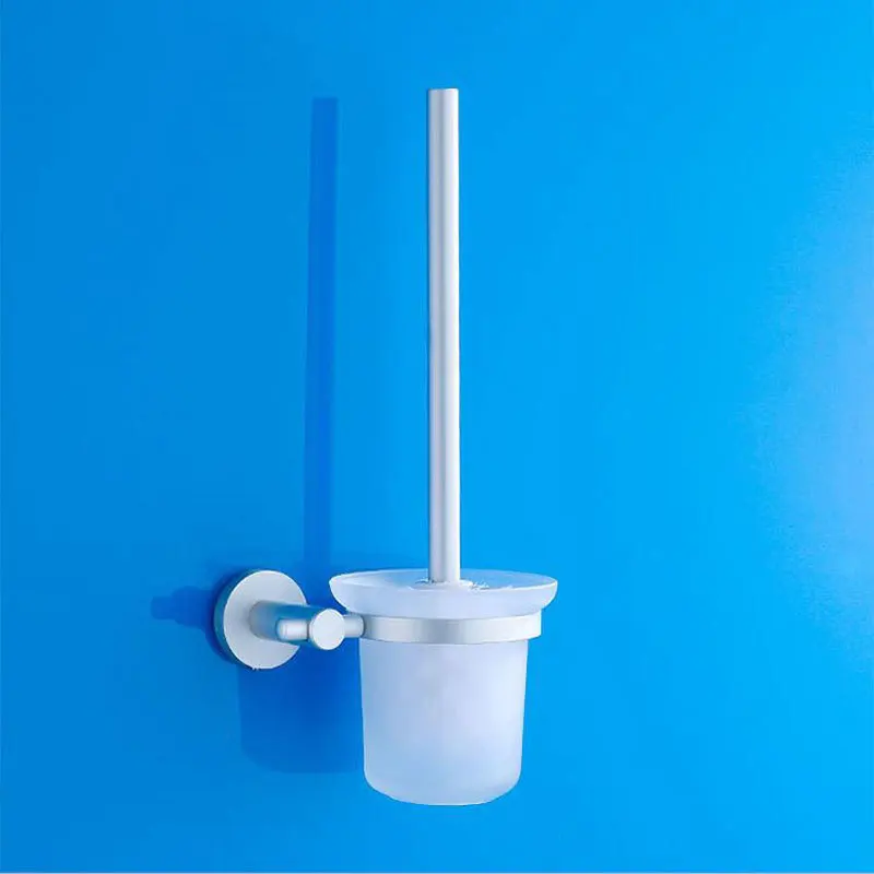 Wall Mounted Aluminum Toilet Bowl Brush Holders Bathroom Accessories