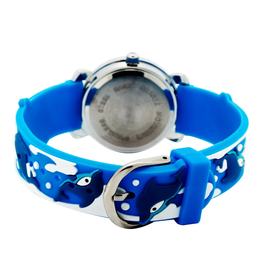 1 шт./лот бренд 3D Силиконовые океанические акулы водонепроницаемые детские наручные часы