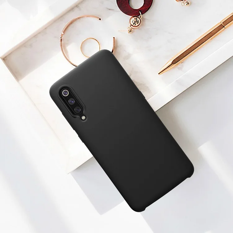 Чехол Nillkin для xiaomi mi 9, жидкий силиконовый Гладкий защитный чехол для xiaomi mi 9, чехол mi 9 explore ore global, чехол 6,39'' - Цвет: Mi 9 Case Black