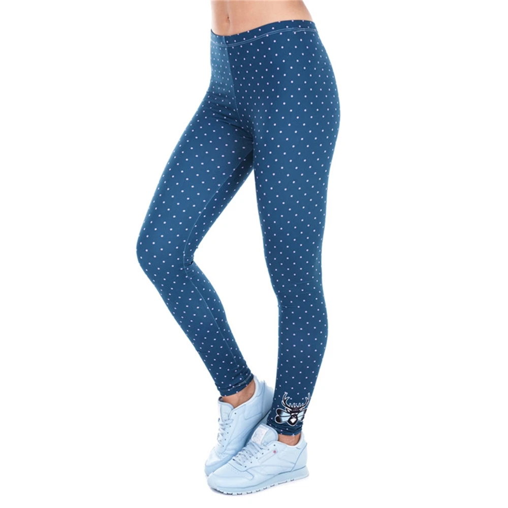 

Blue Women Leggings 3D Print Dot FREERIDE DEER Causal Jeggings Sexy Girls Leggins Tayt Fitness Legging Calzas Mujer Soft Legins