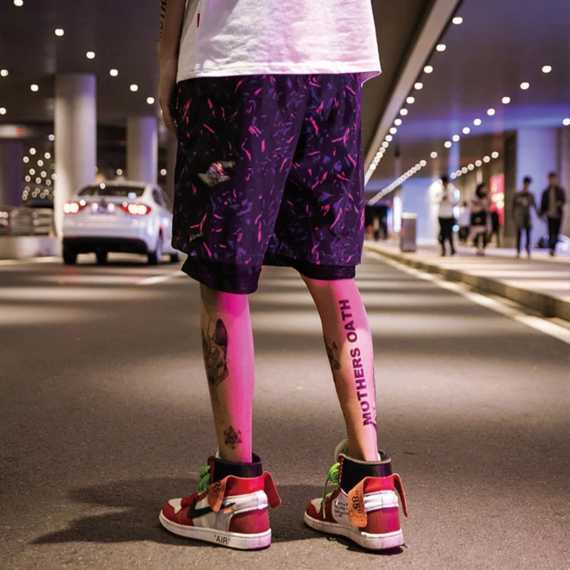 HFNF летние Индивидуальные поддельные два шорты для мужчин Sao порошок камуфляжные спортивные шорты студенческие супер пожарные брюки мужские