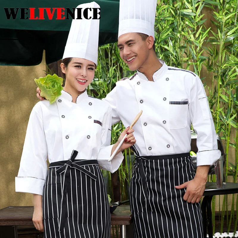 Buy Online Kitchen Chef Jacket Uniforms Full Sleeve Cook Clothes Food