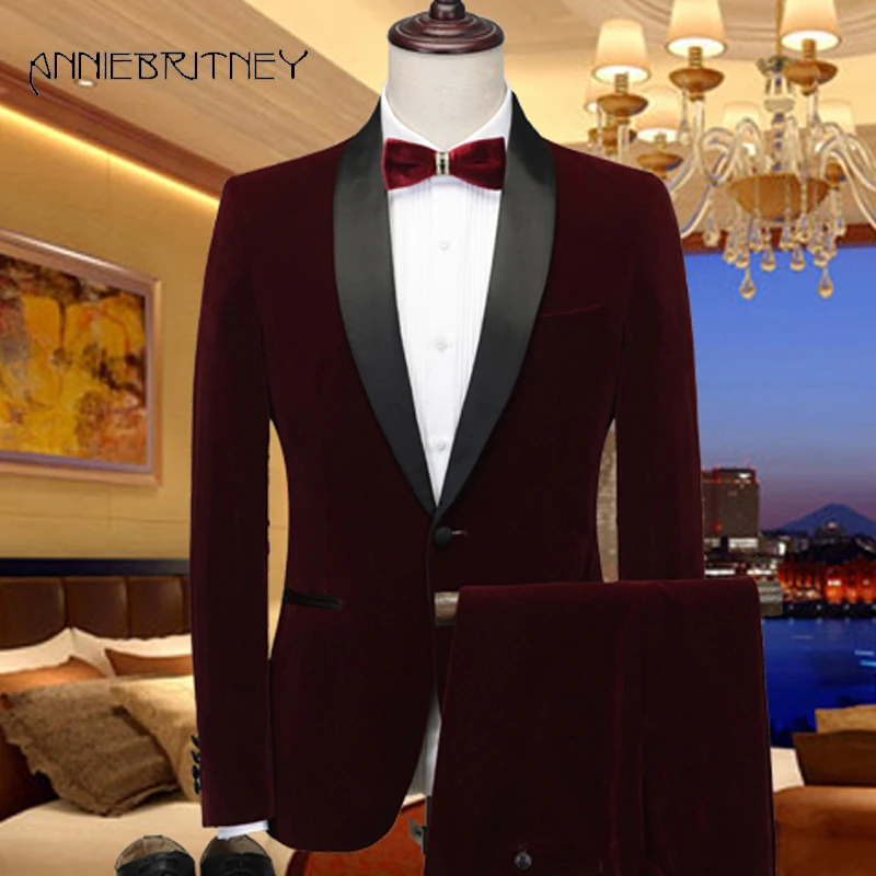 New-Brand-Male-Velvet-Suit-Wedding-Suit-for-Men-Blue-Red-Marriage-Groom-Tuxedo-Prom-Shawl