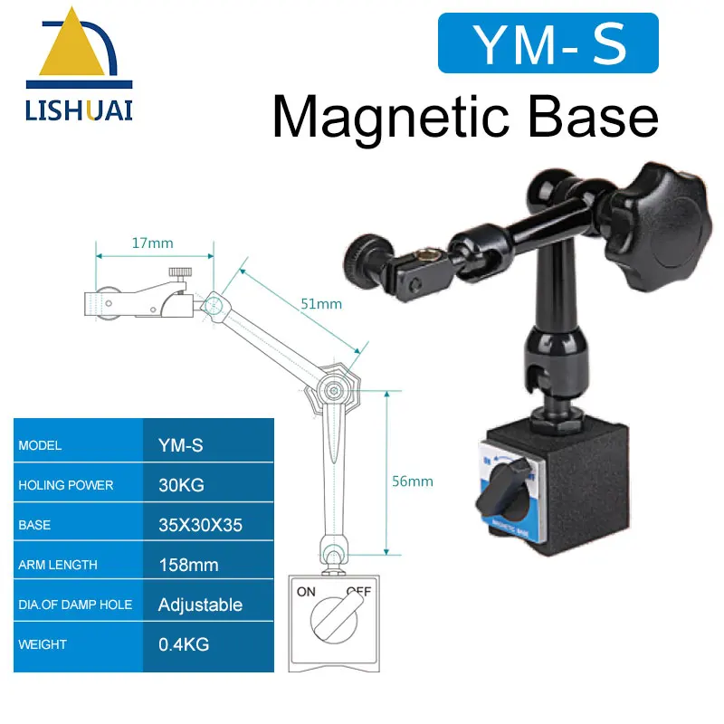 LISHUAI Мини Универсальный Регулируемый манометр стенд держатель Магнитная база держатель цифровой уровень циферблат тестовый индикатор YM-S