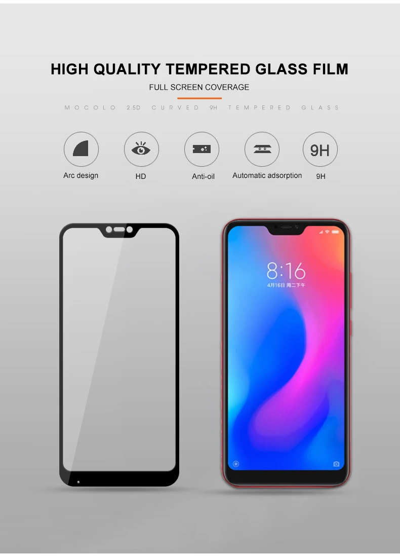 Mocolo 2.5D 9 H полное покрытие закаленное Стекло пленку защитное стекло на для сиоми ми A3 A2 лайт миA3 миA2 A2лайт Xiaomi mi A3 A2 Lite A2Lite 3/4 32/64 ГБ