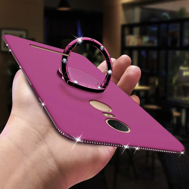

Bling Ring Case For Xiaomi Redmi 4 4A 5A 5 Plus Note 5 4X 4 Pro Cover Diamond Silicone Phone Cases For Xiaomi Mi 6 6X Mi A2 Case