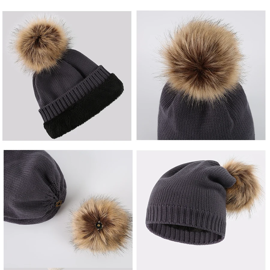 Girita-Women's- Winter- knit- hat- Skullies- Beanies- fleece- lined- Hats- crochet- Pompon- Fur- Female- Warm- Caps (12)