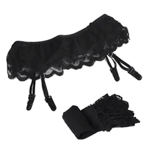 Free Size Sexy Stocking Garter Belt Stocking Set Women Stockings Sheer Net Lace Tigh Over Knee