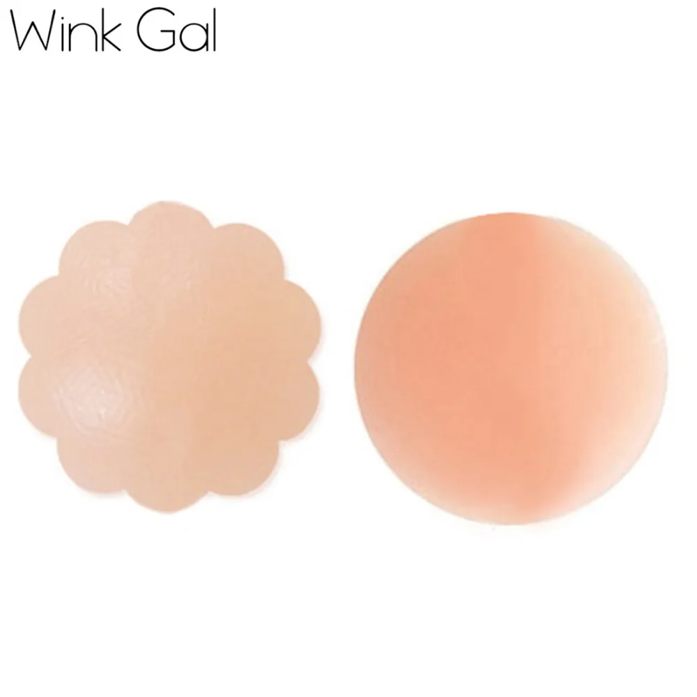 

Wink Gal Sexy Nipple Cover Silicone Breast Pads Stickers on Chest For Women Swimsuit Padding Inserts Bra Accessories 1307