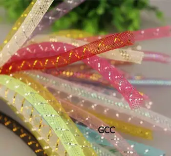 

Metallic 16mm Tubular Horsehair Crinoline Tube Crin Braid Trimming for hair accessories 100yds/lot