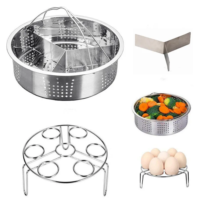 

Kitchen Steamer Basket Stainless Steel Egg Steamer Rack Instant Pot Pressure Cooker Steaming Shelf Cookware Food Strainer Net