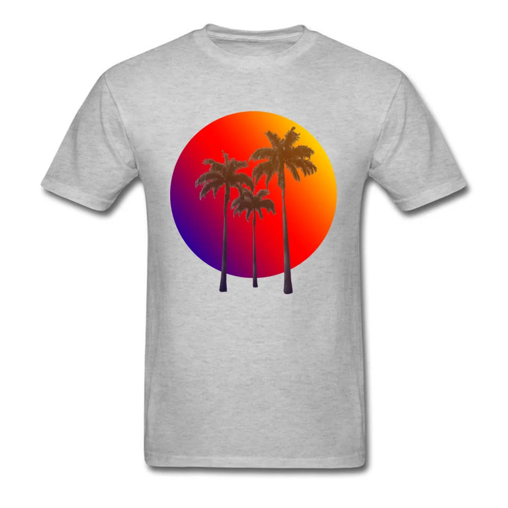 TROPICAL ISLAND Birthday Tops & Tees Short Sleeve for Men Pure Cotton Father Day Crew Neck T-Shirt Geek Clothing Shirt Hot Sale TROPICAL ISLAND grey