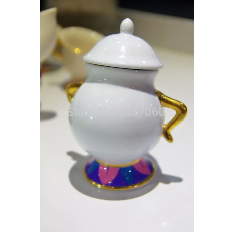 

Hot sale Beauty and The Beast Tea Set Sugar Bowl Geniune Ceramic Coffee Drinkware Cartoon Xmas Gift Drop Shipping Fast Post