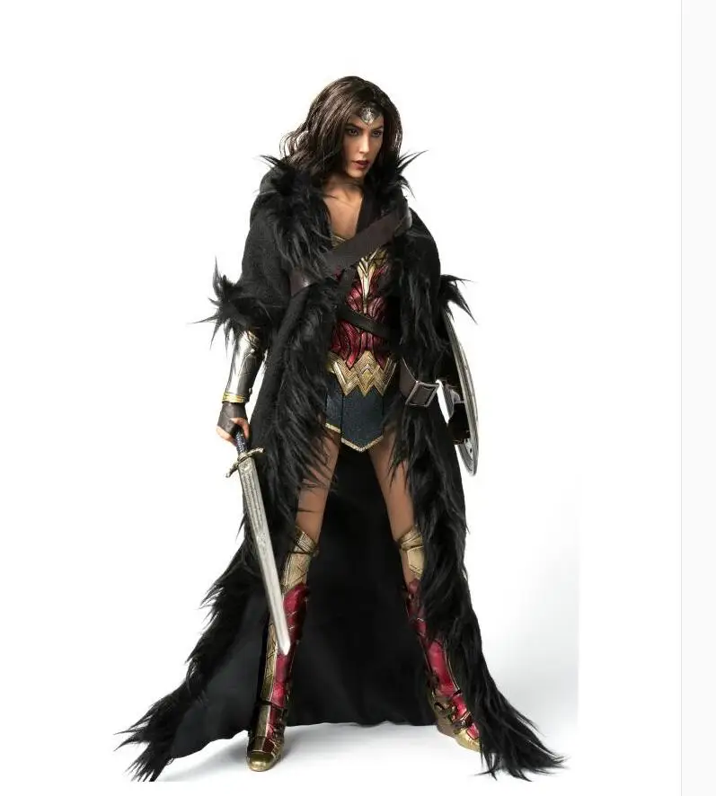 VSTOYS 1/6 черный плащ Wonder Woman длинное пальто F 1" Женская фигурка тела