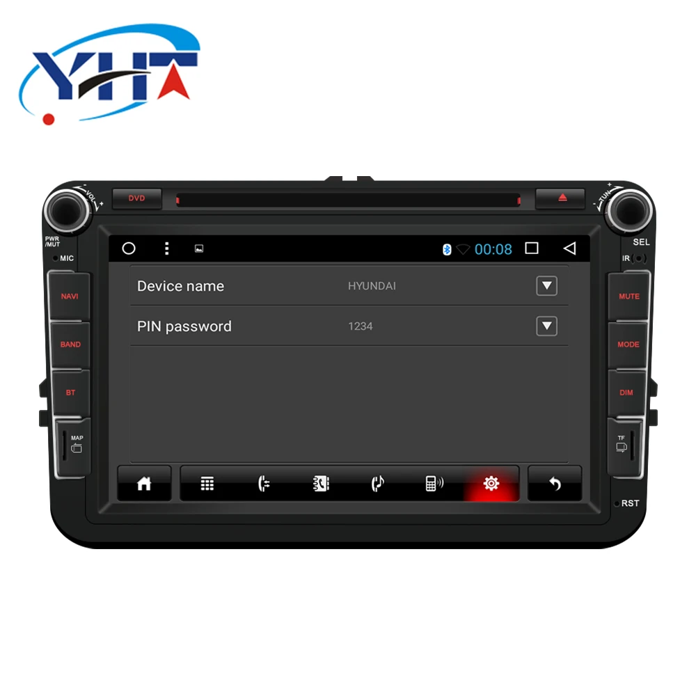 Discount VW 2din 8" Quad-Core 1+16G Android 8.1 Car Radio DVD Player with Touch Screen  Wifi BT HD 1024*600 MirrorLink for VW 3