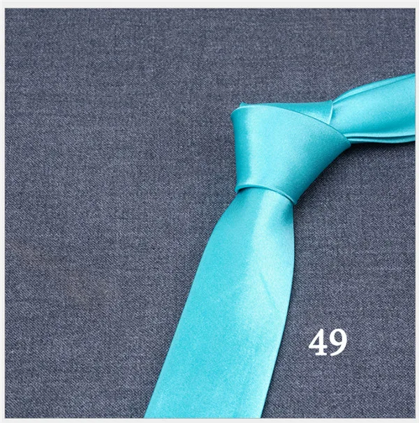 Новое поступление, 8 см, однотонные деловые галстуки ручной работы, роскошные гладкие атласные мужские галстуки, однотонные официальные темно-синие розовые свадебные галстуки - Цвет: 49