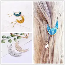 Ретро Элегантный Moon кисточки из бисера Шарм заколка для волос зажим, аксессуар для волос украшение для девочек женские модные украшения