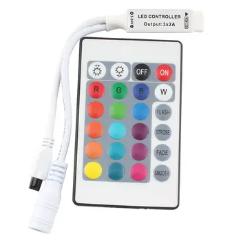 

DC 12V Mini 24key Remote Led Strip Controller IR RGB DC 12 V 24 Key Led RGB Controller For SMD 3528 5050 5630 3014