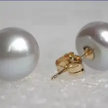 Очень подходит AAA+++ 9-10 мм естественный пресноводный жемчуг серый серьги
