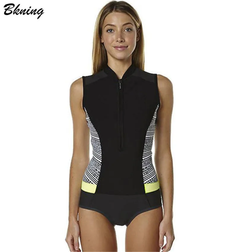 Bkning Zipper Swimsuits One Piece Swimwear Women Swimsuit Beach May