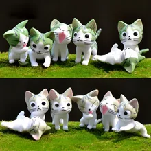 

6pcs/Lot Cheese Cat Miniature Figurines Toys Cute Lovely Model Kids Toys 4cm Pvc Japanese Anime Children Figure World 2 Colors