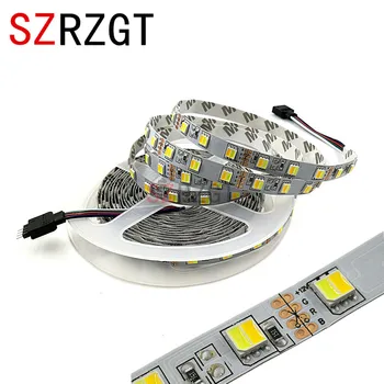 

5m High quality 5050SMD WW+CW LED strip color temperature adjustable DC12V input 60LED/m CCT dimmer led strip