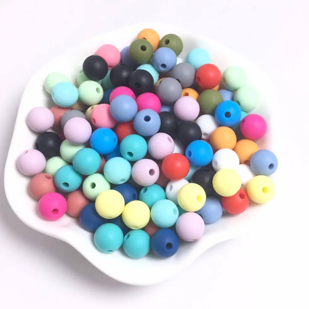 

Hot Sale 15mm Round Silicone Beads For Necklace 500 pieces/lot Chewable Toy for teeth Silicone BPA Free 30 colors for you choose