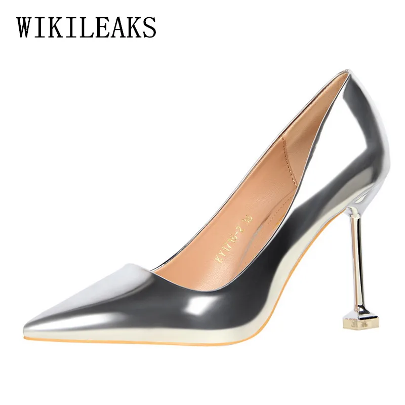

designer retro extreme high heels shoes woman ladies wedding shoes italian patent leather pumps women bigtree shoes salto alto
