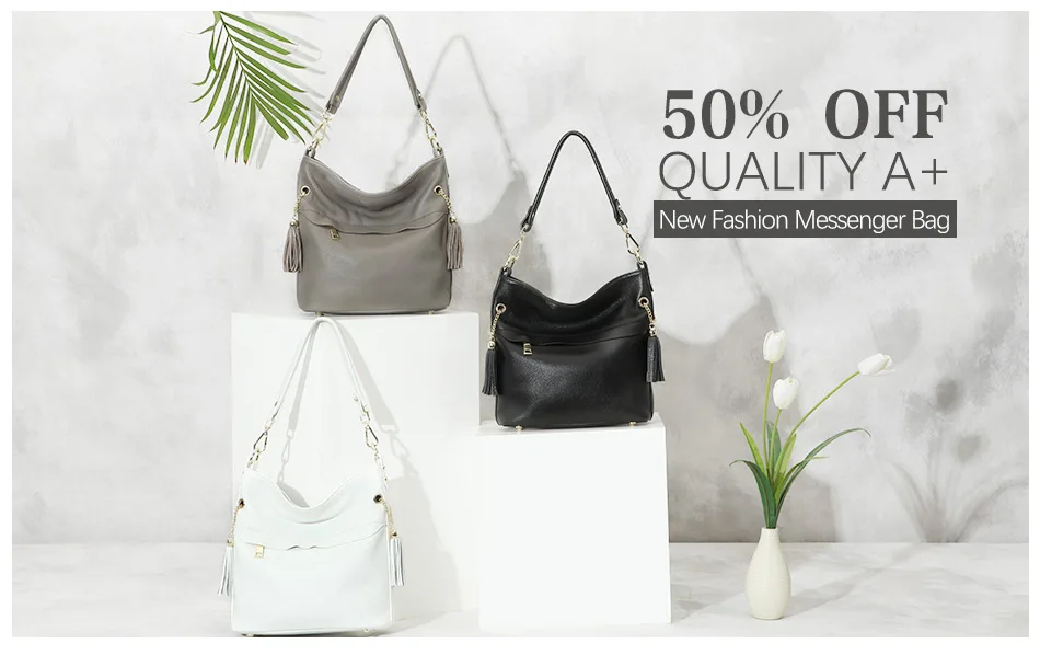Zency 100% genuíno couro charme bolsa de