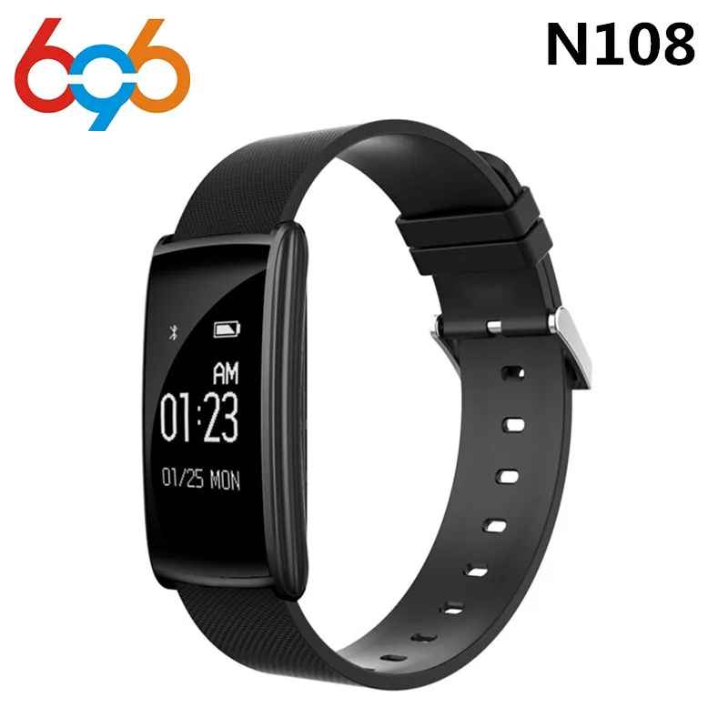 696 N108 Smartband крови Давление смарт-браслет сердечного ритма фитнес-трекер умный Браслет Водонепроницаемый pk mi группы и Android IOS