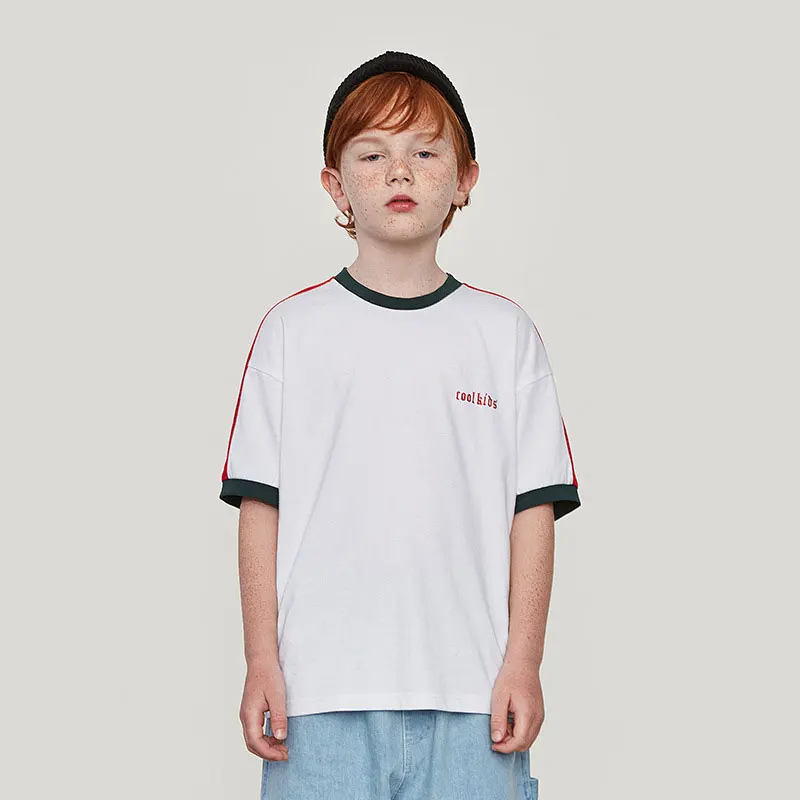 

2019Summer New Boys Casual Short Sleeve White T-Shirt Cotton Hip Hop Style Loose Breathable Letter Pattern Girl T-Shirt