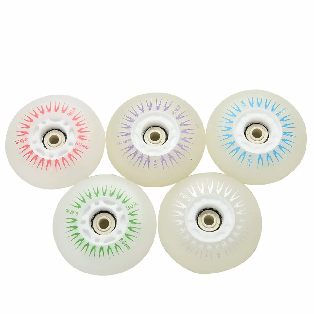 1PC 5 Color Flashing Light PU Roller Skate Wheels Inline Sliding Flash