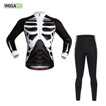 WOSAWE длинный рукав Велоспорт Джерси наборы дышащая быстросохнущая 3D стеганая спортивная одежда MTB велосипед одежда Велоспорт наборы одежды