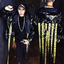 Певец из ночного клуба сценический DJ Яркие Кожаные куртки хип-хоп Тайд кожаная куртка мужская певица костюмы одежда