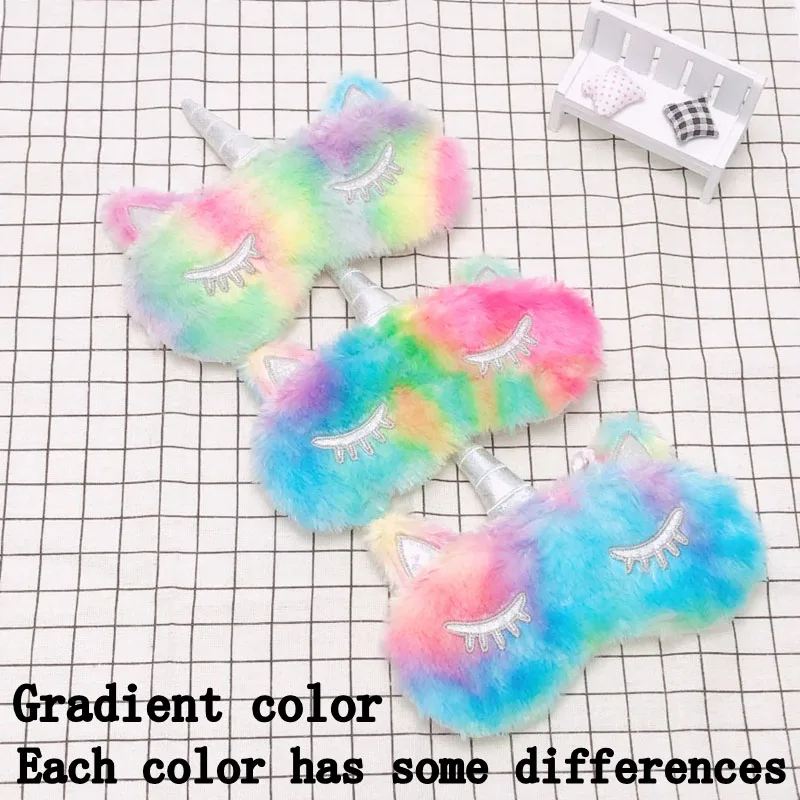 

Eye Mask Cute Animal Unicorn Plush Sleeping Mask Plush Unicorn Eyes Shade Cover Eye Mask Suitable Travel Home Stuffed Girls Toys